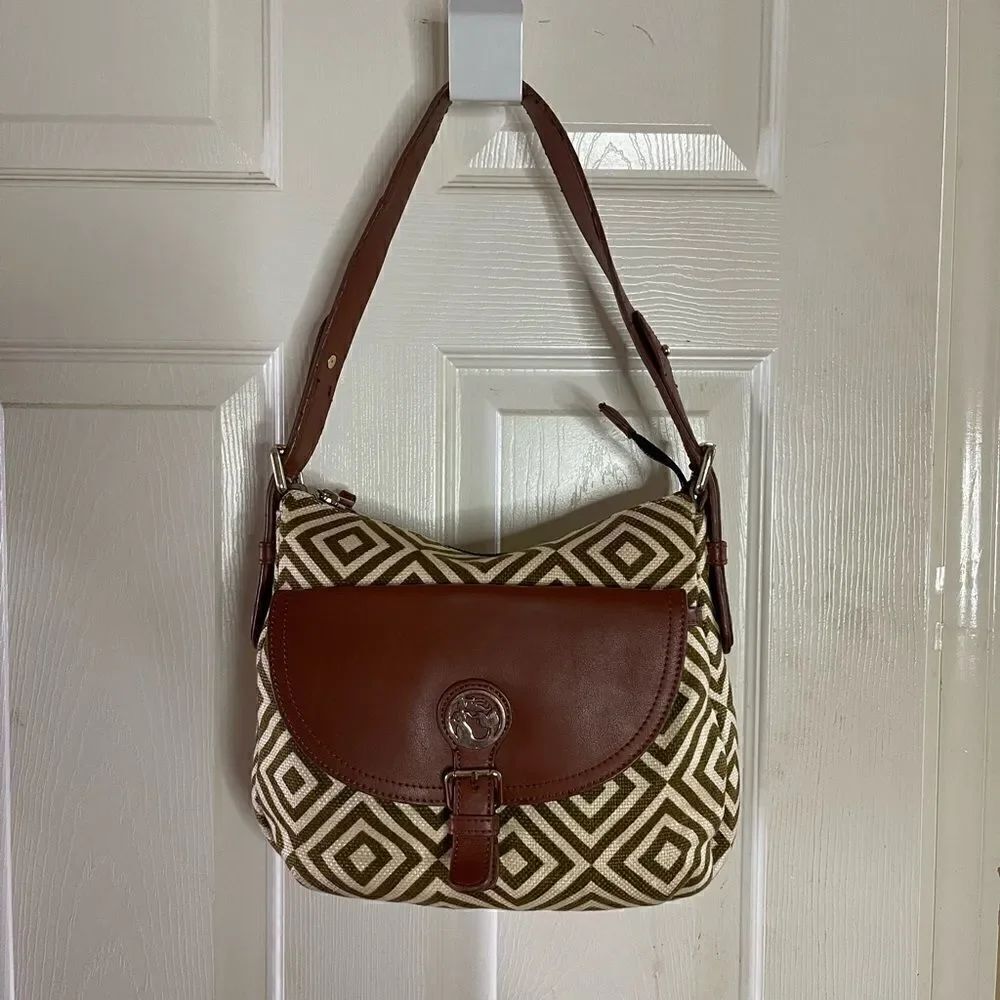 Spartina 449 Daufuskie Island natural linen and leather shoulder bag